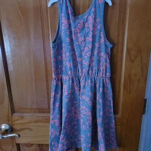 Gap Kids Medium Dress Gray & Peach Sleeveless